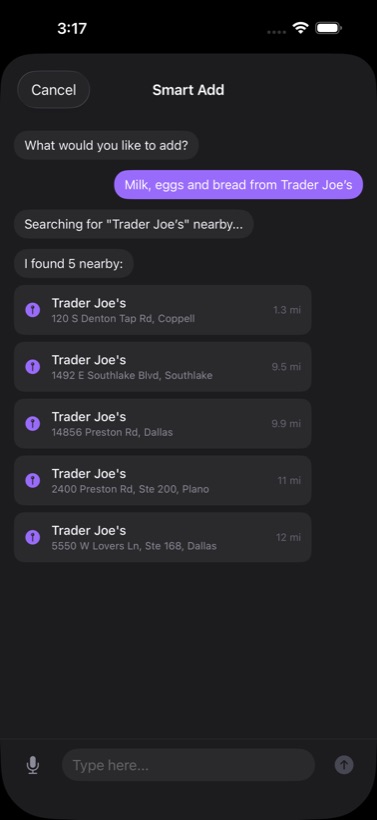 Smart Add conversation